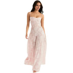 Women’s Strappy Maxi Dress Polyester for Spring