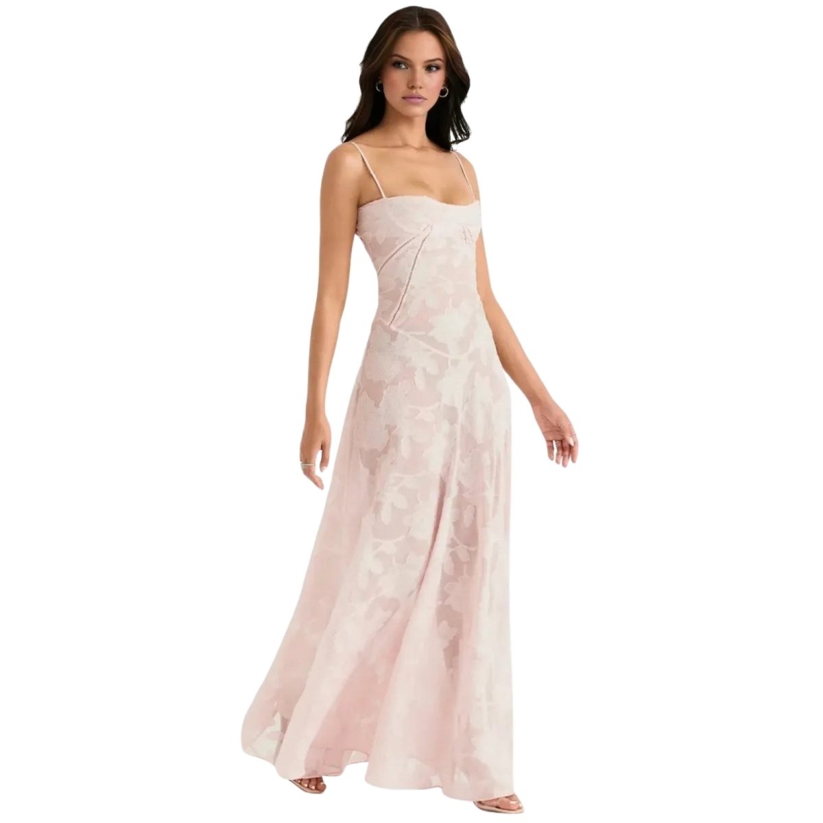 Women’s Strappy Maxi Dress Polyester for Spring