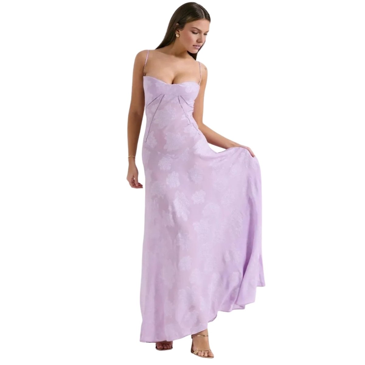 Women’s Strappy Maxi Dress Polyester for Spring