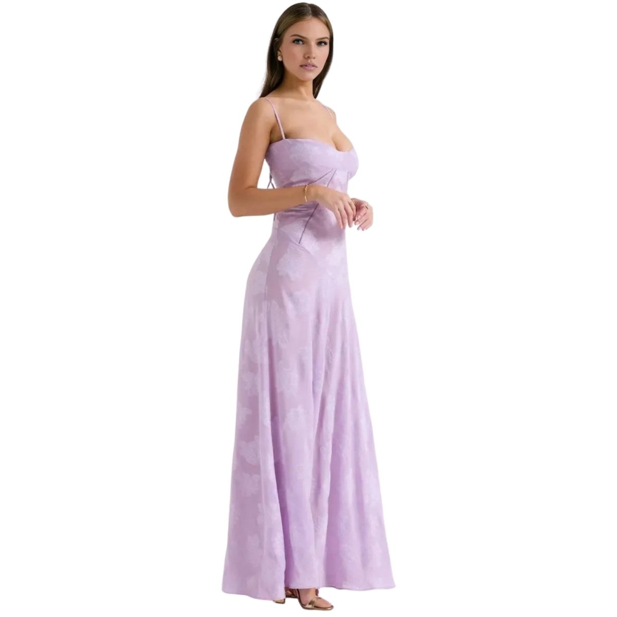 Women’s Strappy Maxi Dress Polyester for Spring