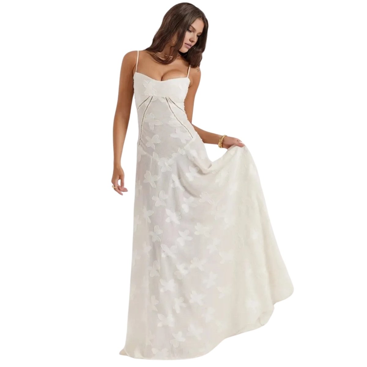 Women’s Strappy Maxi Dress Polyester for Spring