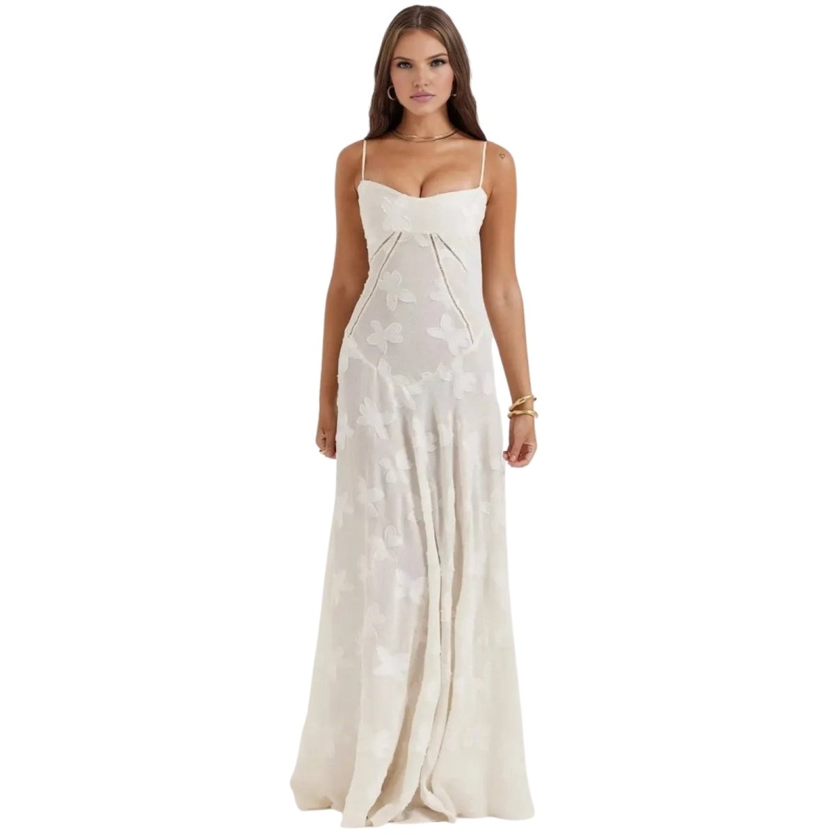 Women’s Strappy Maxi Dress Polyester for Spring