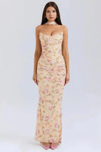 Women’s Halter Neck Maxi Gown Polyester for Spring