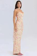 Women’s Halter Neck Maxi Gown Polyester for Spring