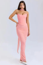 Women’s Halter Neck Maxi Gown Polyester for Spring