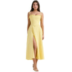 Women’s Strapless Evening Midi Dress Polyester for Spring