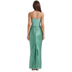 Women’s Strapless Maxi Dress Polyester for Spring