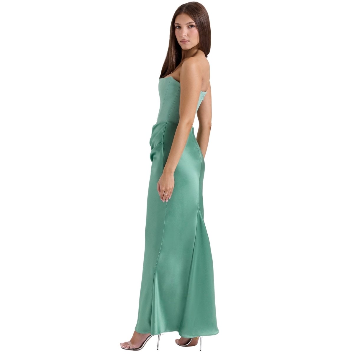 Women’s Strapless Maxi Dress Polyester for Spring