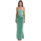 Women’s Strapless Maxi Dress Polyester for Spring