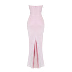 Women’s Strapless Maxi Dress Polyester for Spring