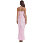 Women’s Strapless Maxi Dress Polyester for Spring