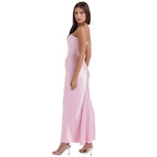 Women’s Strapless Maxi Dress Polyester for Spring