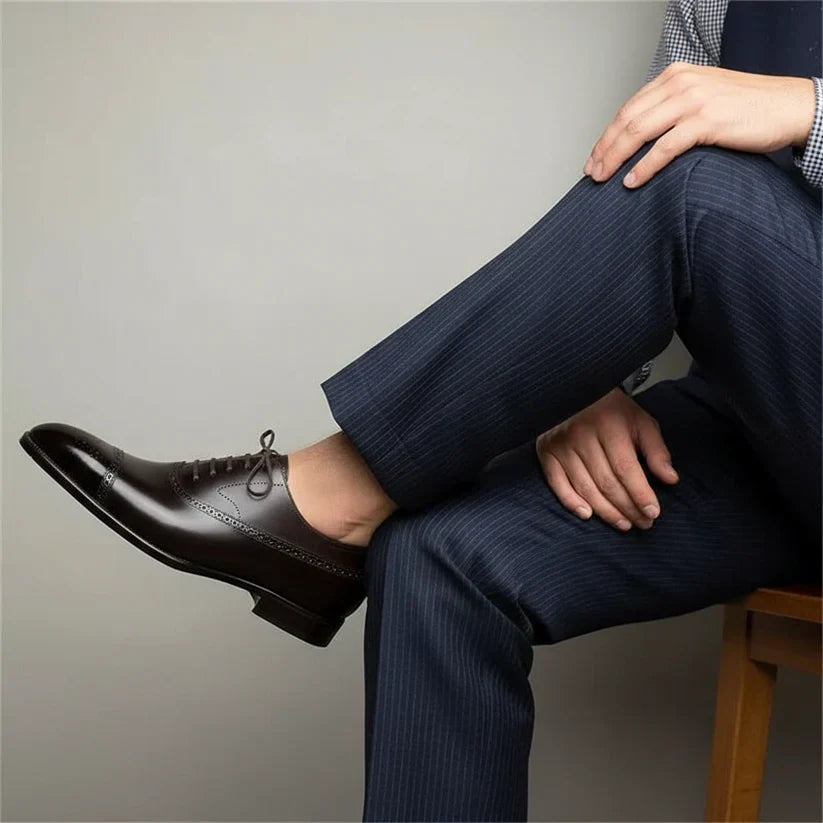Men's Leather Oxford Dress Shoes Spring