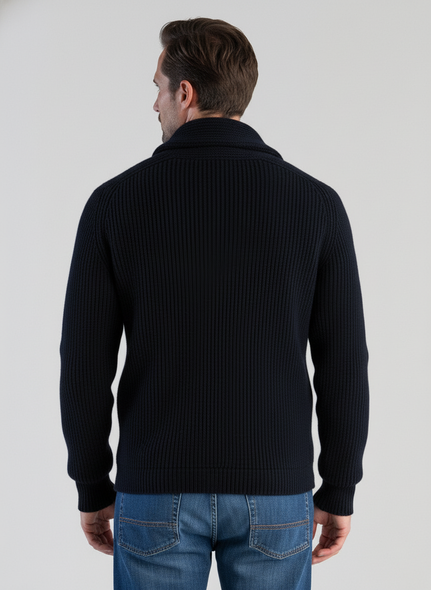 Men’s Wool Knit Shawl Collar Cardigan for Winter