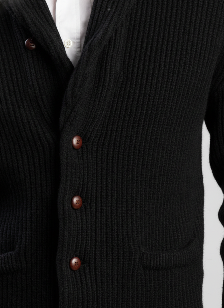 Men’s Wool Knit Shawl Collar Cardigan for Winter