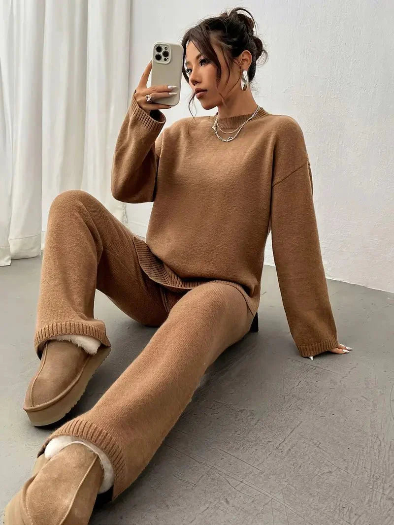 Women’s Cotton Knit Lounge Set for Early Spring