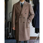 Men’s Wool Blend Double Breasted Overcoat for Winter