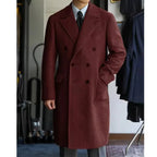 Men’s Wool Blend Double Breasted Overcoat for Winter