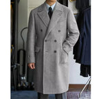 Men’s Wool Blend Double Breasted Overcoat for Winter