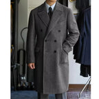 Men’s Wool Blend Double Breasted Overcoat for Winter