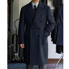 Men’s Wool Blend Double Breasted Overcoat for Winter