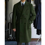 Men’s Wool Blend Double Breasted Overcoat for Winter