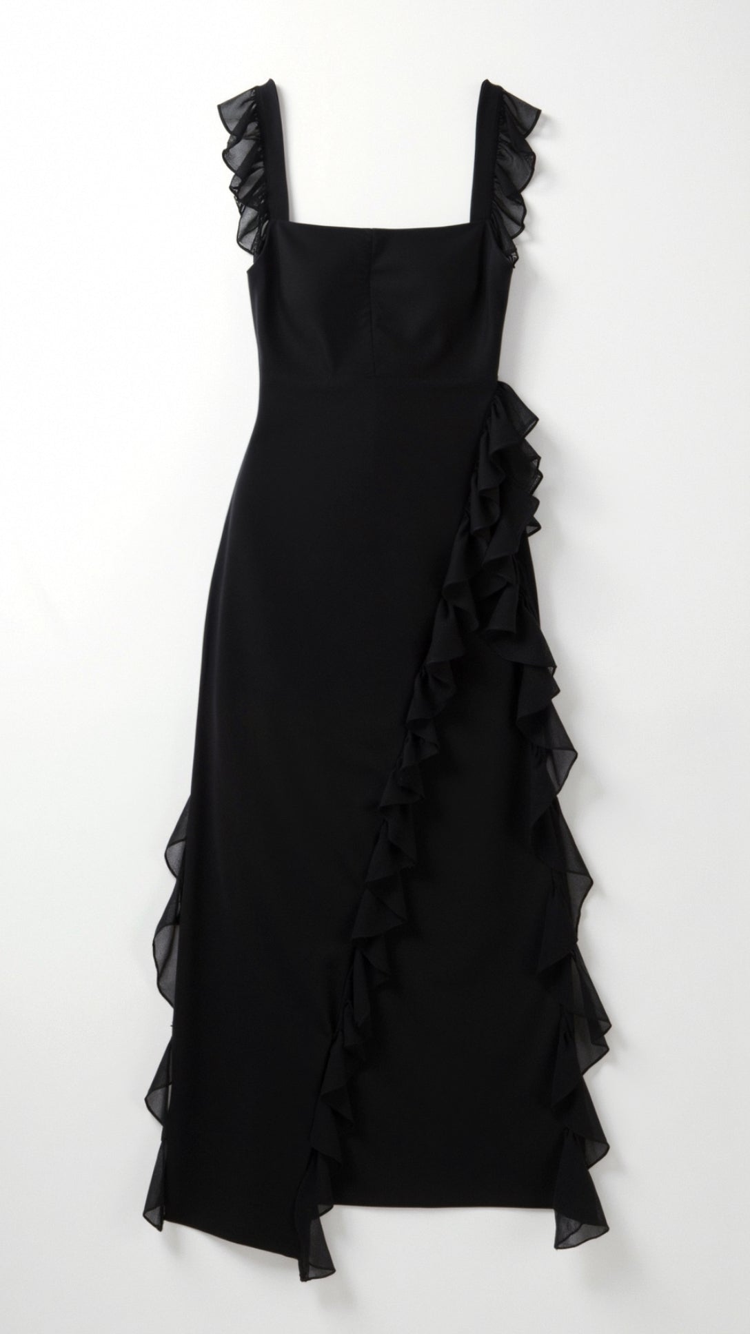 Women’s Satin Ruffle Maxi Dress for Spring