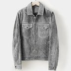 Men’s Leather Trucker Jacket for Winter
