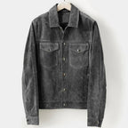 Men’s Leather Trucker Jacket for Winter
